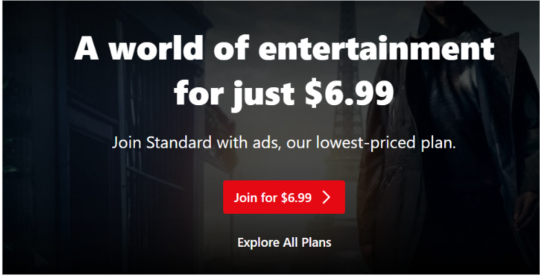 Purchase Netflix Standard Plan with Ads