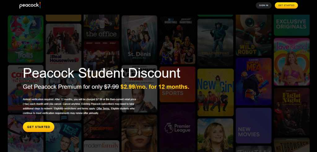 Peacock Premium Student DIscount