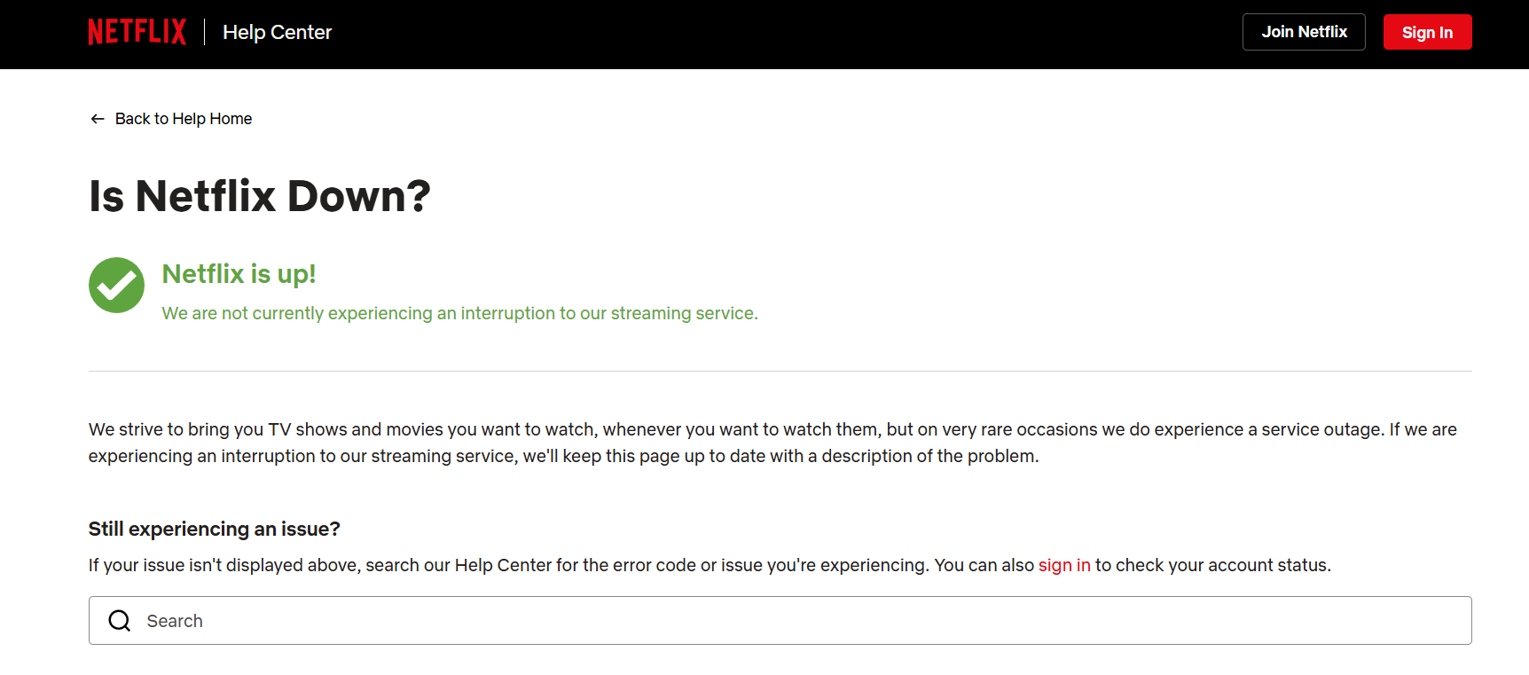 Netflix Help Center Status Page Netflix Help Center Status Page