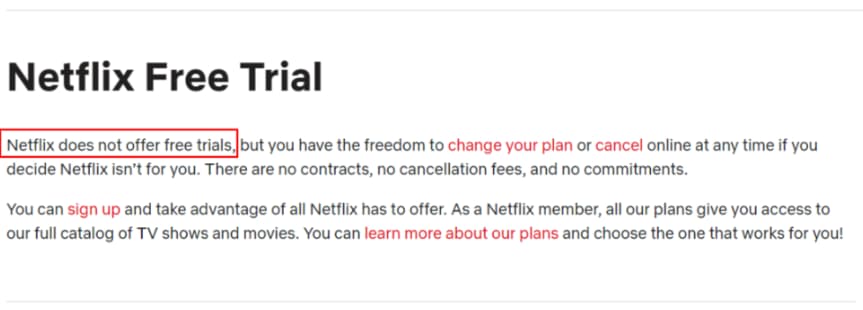 Netflix Free Trial 