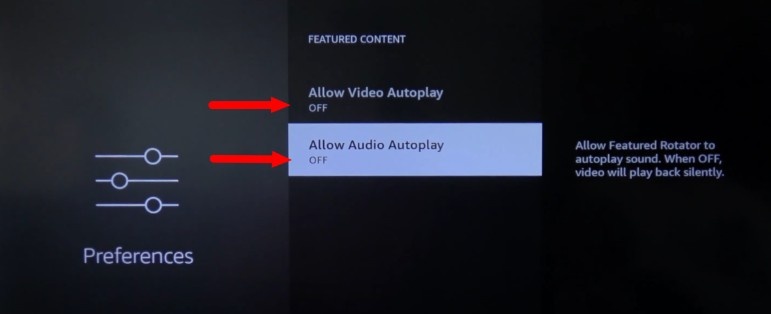 Turn off the “Allow video autoplay" Turn off the “Allow video autoplay"