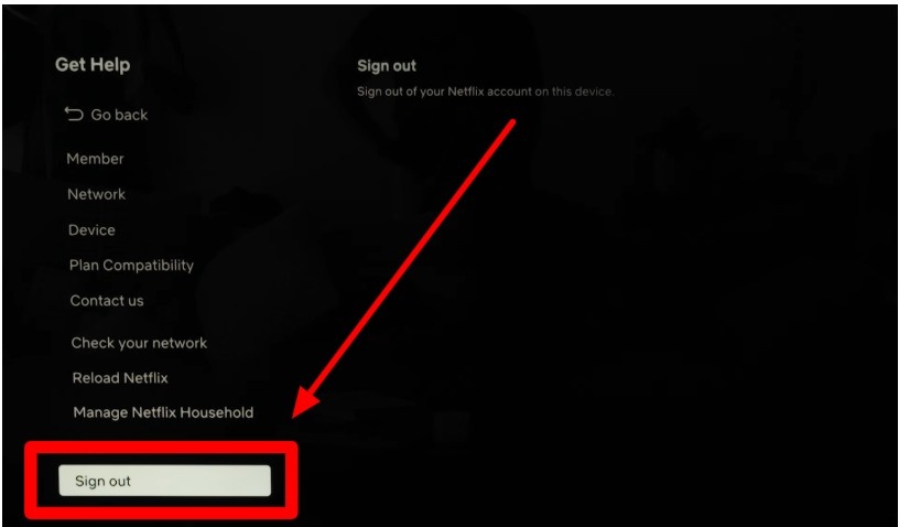  Select the Sign Out